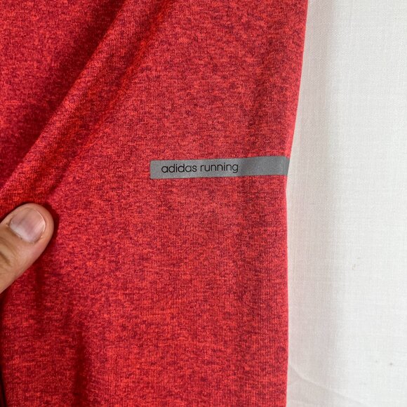 Adidas Shirt Mens Large Orange Performance 1/4 Zip Long Sleeve - Picture 7 of 8
